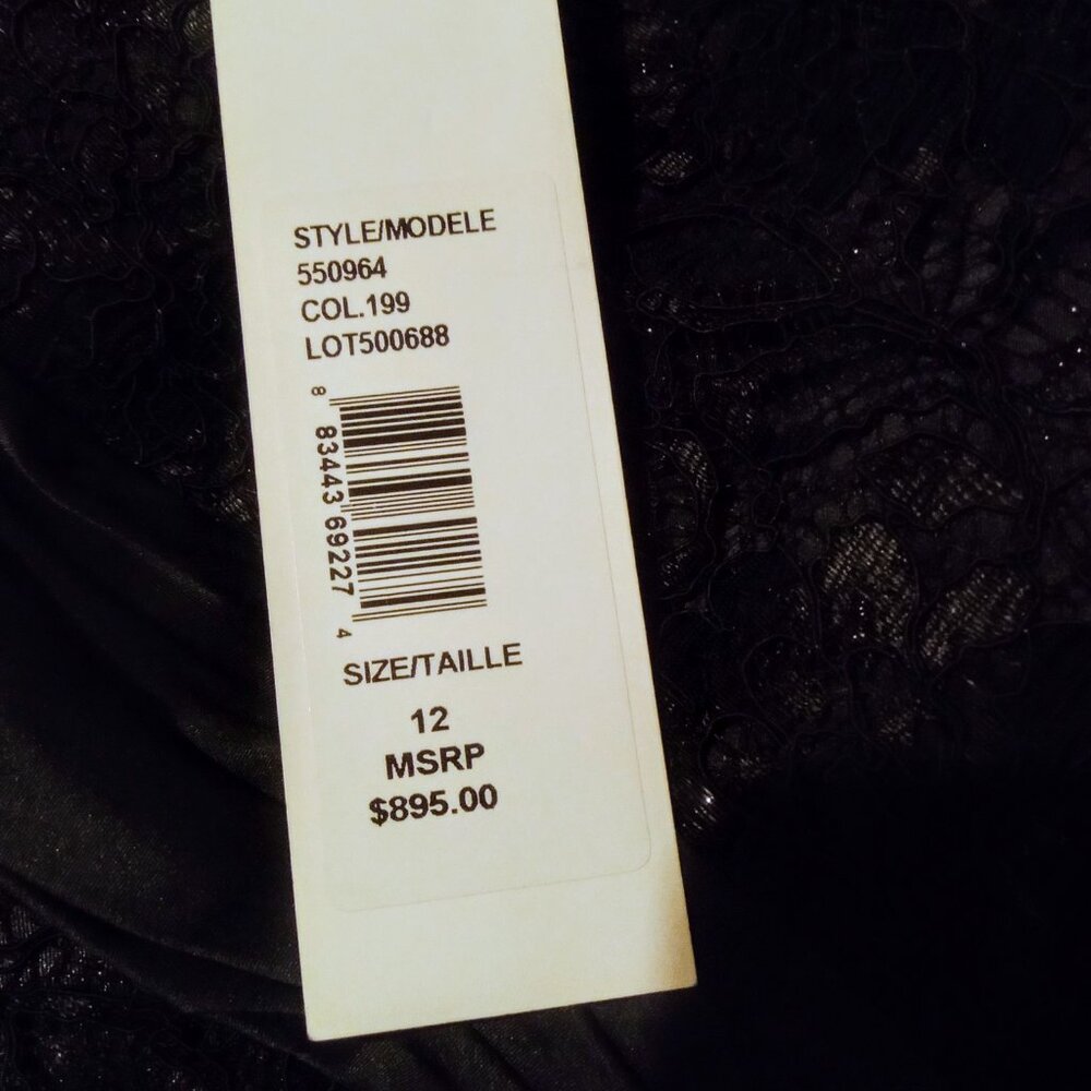 NWT Badgley Mishka Black Lace Evening Dress - Picture 9 of 9